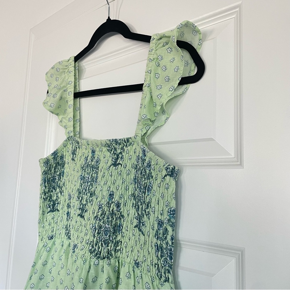 Roller Rabbit Cotton Midi Floral Smocked Waist Tank Dress - Picture 5 of 10